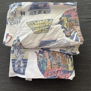 Star Wars Millennium Falcon Flat Sheet 2 Pillowcases Pottery Barn Queen